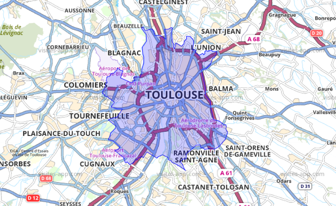 Sélection de zone cartographique par limite administrative